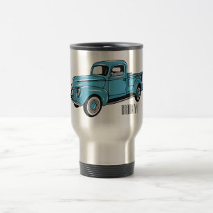 Klassische Cartoon-Illustration eines Pick-up-Truc Reisebecher