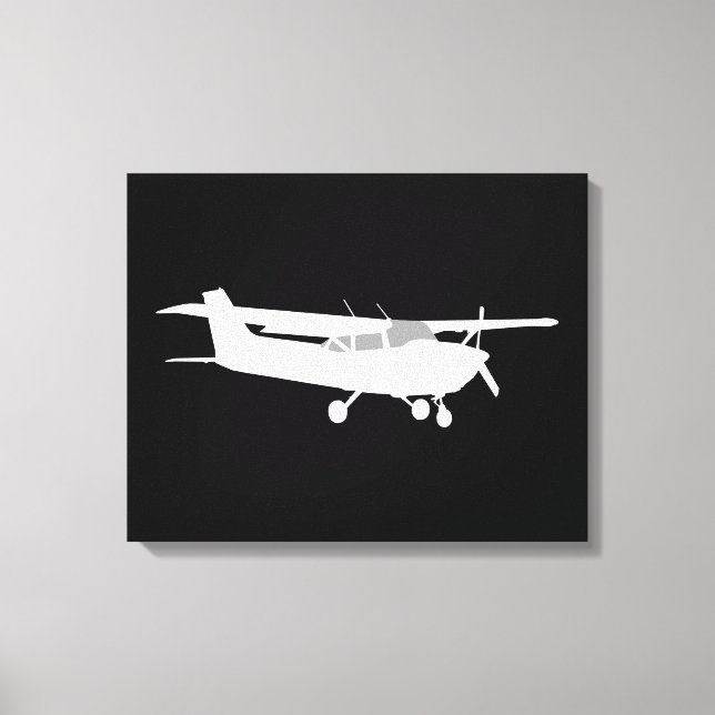 Klassische Cessna-Silhouette Leinwanddruck (Vorderseite)