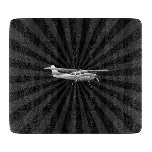 Klassische Cessna-Silhouette mit Sunburst Schneidebrett
