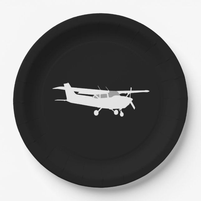 Klassische Cessna-Silhouette Pappteller (Vorderseite)