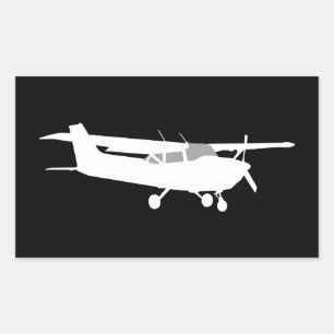 Klassische Cessna-Silhouette Rechteckiger Aufkleber