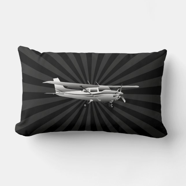 Klassische Cessna Silhouette Sunburst Lendenkissen (Vorderseite)