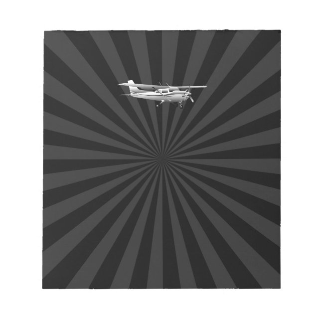 Klassische Cessna Silhouette Sunburst Notizblock (Vorderseite)
