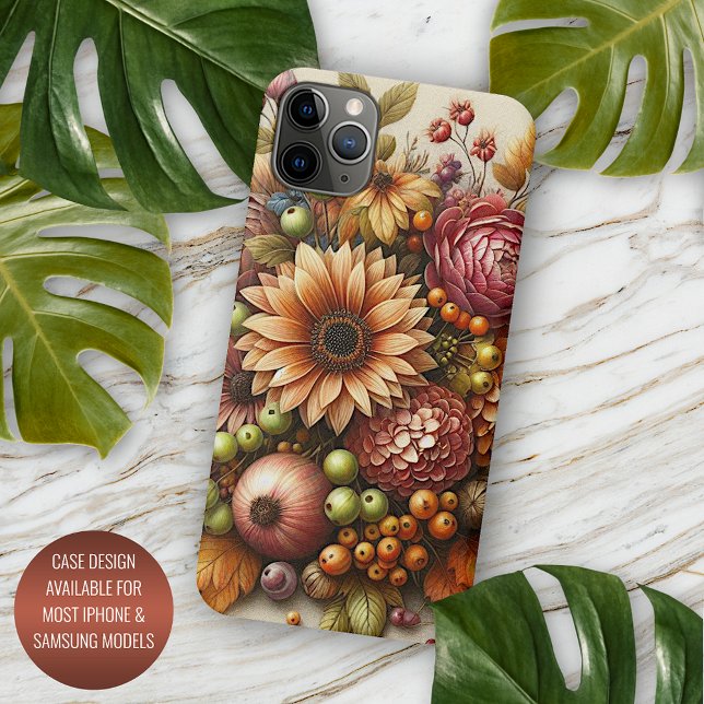 Klassische Chic Antique Fall Florale Kunstmalerei Case-Mate iPhone Hülle (Von Creator hochgeladen)