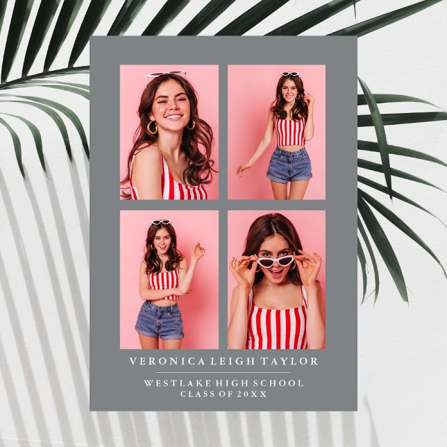 KLASSISCHE CHIC FOTO COLLAGE ABSCHLUSS-ANKÜNDIGUNG EINLADUNG (Von Creator hochgeladen)