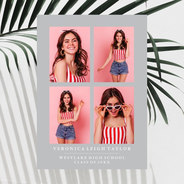 KLASSISCHE CHIC FOTO COLLAGE ABSCHLUSS-ANKÜNDIGUNG EINLADUNG (Von Creator hochgeladen)