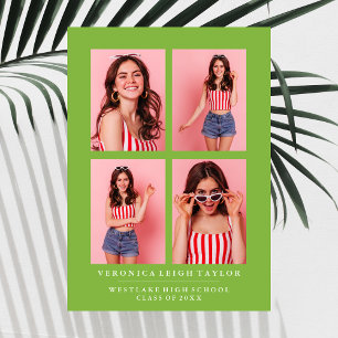 KLASSISCHE CHIC FOTO COLLAGE ABSCHLUSS-ANKÜNDIGUNG EINLADUNG