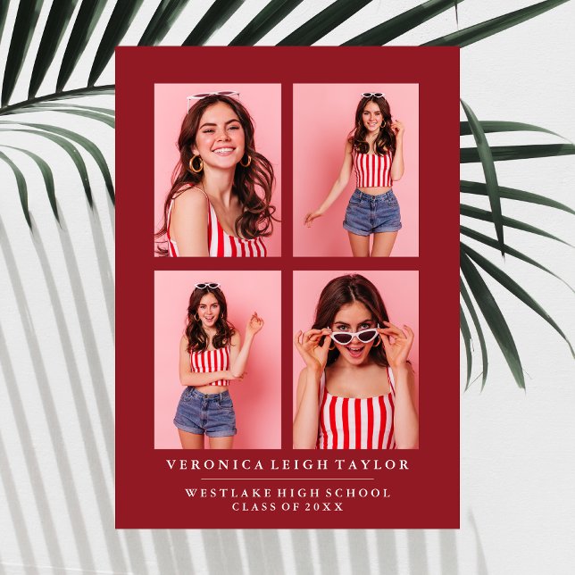 KLASSISCHE CHIC FOTO COLLAGE ABSCHLUSS-ANKÜNDIGUNG EINLADUNG (Von Creator hochgeladen)