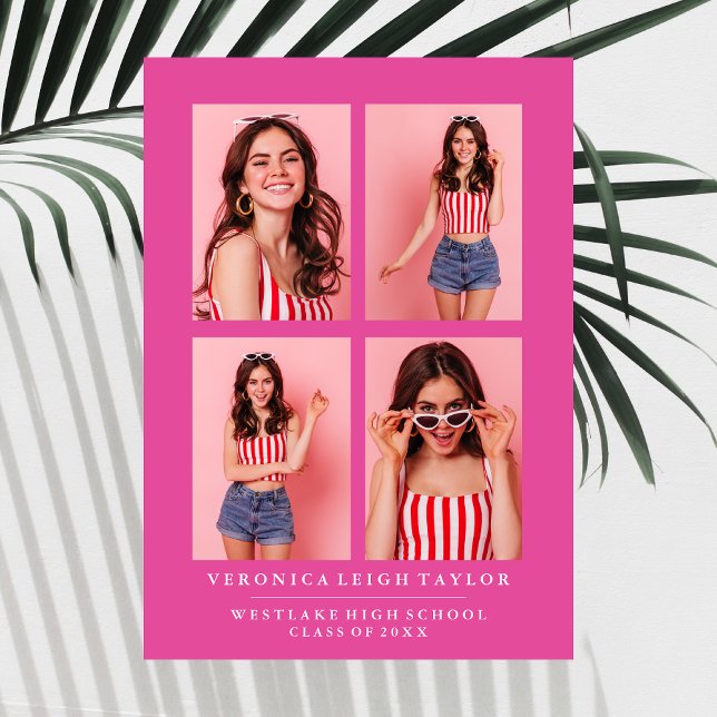 KLASSISCHE CHIC FOTO COLLAGE ABSCHLUSS-ANKÜNDIGUNG EINLADUNG (Von Creator hochgeladen)