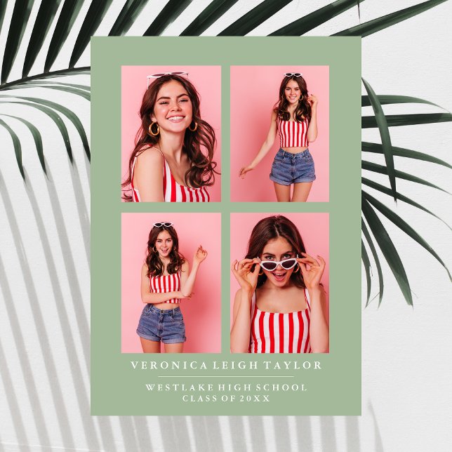 KLASSISCHE CHIC FOTO COLLAGE ABSCHLUSS-ANKÜNDIGUNG EINLADUNG (Von Creator hochgeladen)