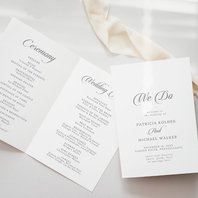 Klassische Chic-Kalligrafie-We-do-Hochzeitsprogram Programm (Von Creator hochgeladen)