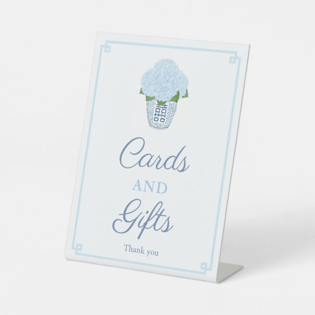 Klassische Chinoiserie Kinderduschkarten und Gesch Sockelschild (Vorderseite)