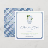 Klassische Chinoiserie Navy Blue Green Spring Wedd