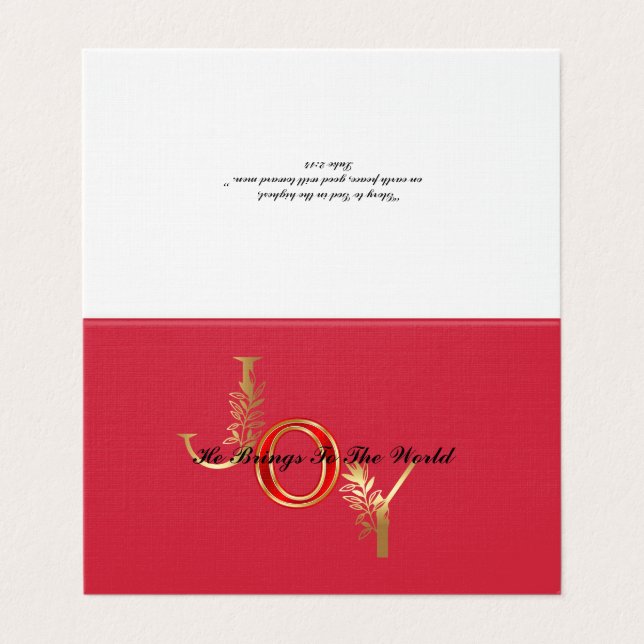 Klassische Christliche Weihnachtsfreude (Außenseite Aufgefaltet)