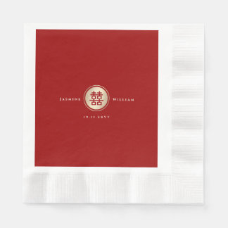 Klassische Circle Double Happiness Chinese Wedding Serviette