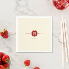 Klassische Circle Double Happiness Chinese Wedding Serviette
