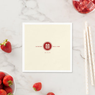 Klassische Circle Double Happiness Chinese Wedding Serviette