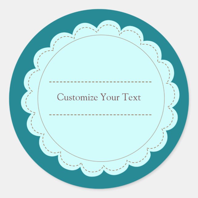 Klassische Circle Scallop Runder Aufkleber (Vorderseite)