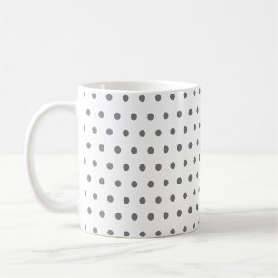 Klassische Coole Retro-Graue Polka-Punkte auf Weiß Kaffeetasse