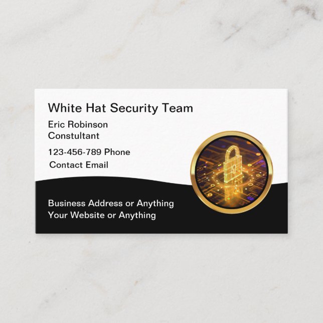 Klassische Coole White Hat Security Business Cards Visitenkarte (Vorderseite)