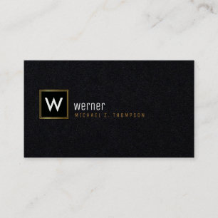 Klassische Corporate-Monogramm auf schwarzer Prämi Visitenkarte