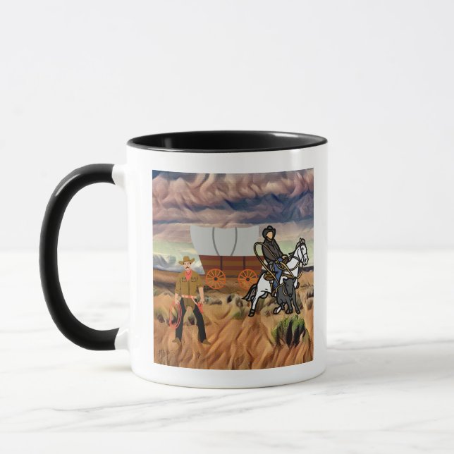 Klassische Cowboys Western Kaffeekochen Tasse (Links)
