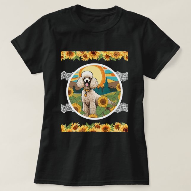 Klassische Cowgirls Sonnenblume Dog Welpe T-Shirt (Design vorne)