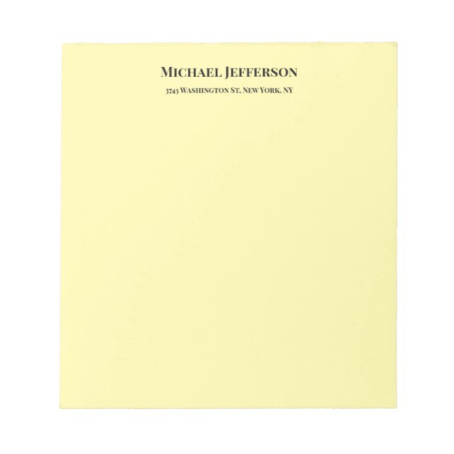 Klassische Creative Trendy Cream Color Notizblock (Vorderseite)