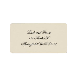 Klassische Creme und schwarze minimalistische eleg Adressaufkleber