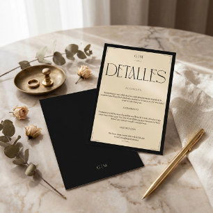 Klassische cremefarbene monogrammierte Hochzeitsin Begleitkarte
