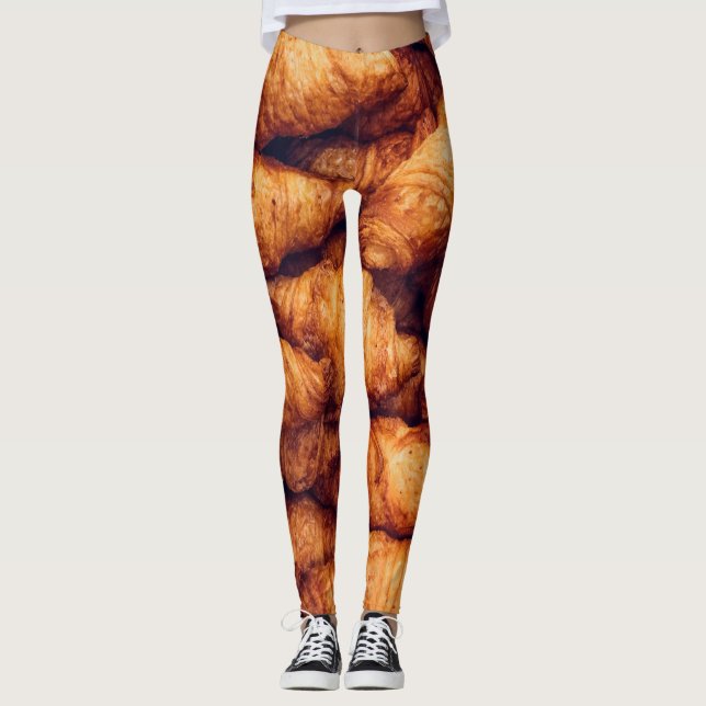 Klassische Croissants Top View Delight Leggings (Vorderseite)