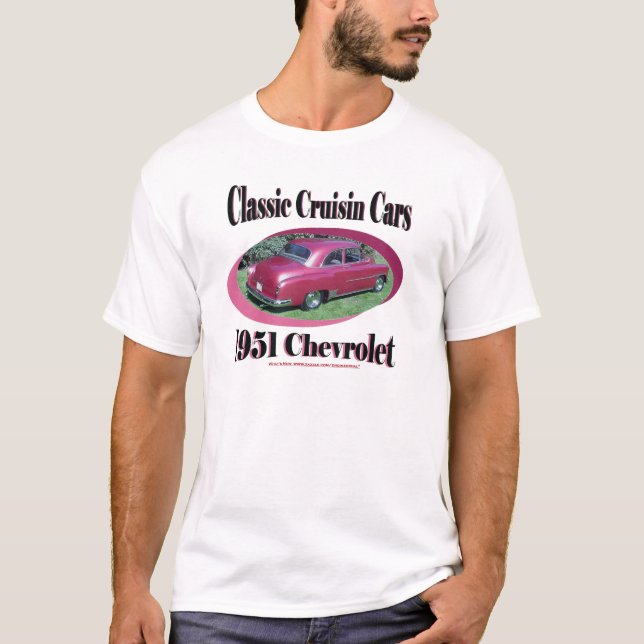 Klassische Cruisin Autos Chevrolet 1951 T-Shirt (Vorderseite)