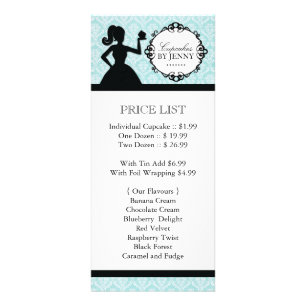 Klassische Cupcake Silhouette Rack Card Werbekarte