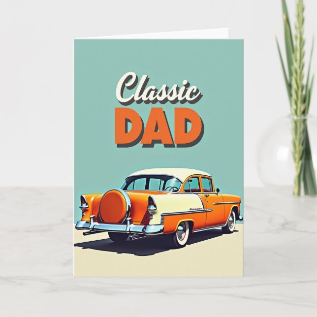 Klassische Dad Teal Szene Karte (Vorderseite)