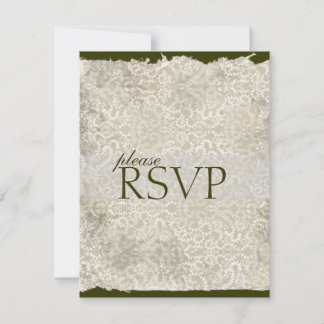 Klassische Damaskus-RSVP-Karten, Olivenöl RSVP Karte