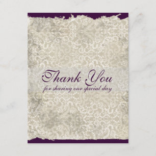 Klassische Damast-Hochzeit danken Ihnen die Dankeskarte