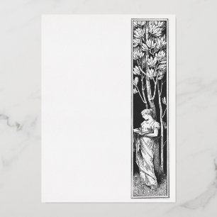Klassische Dame Border Foil-Einladung Folieneinladung