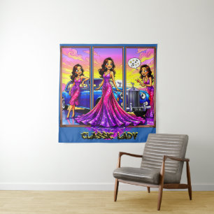 Klassische Dame - Wandkunst Wandteppich