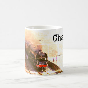 Klassische Dampflokomotive Tornado, personalisiert Kaffeetasse