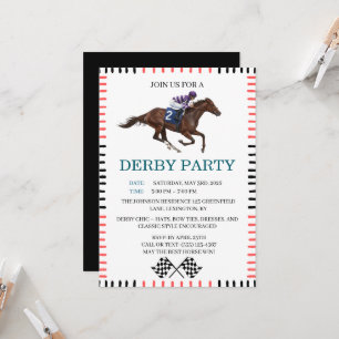 Klassische Derby-Party-Pferderennen-Einladung Einladung