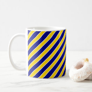 Klassische diagonale Streifen in Königblau und Gel Kaffeetasse