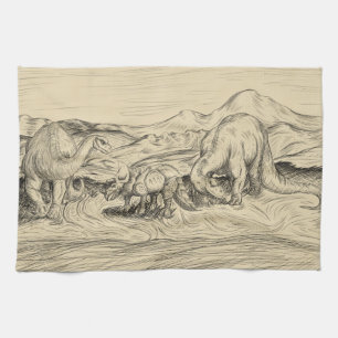 Klassische Dinosaurier Geschirrtuch