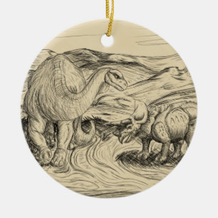 Klassische Dinosaurier Keramik Ornament