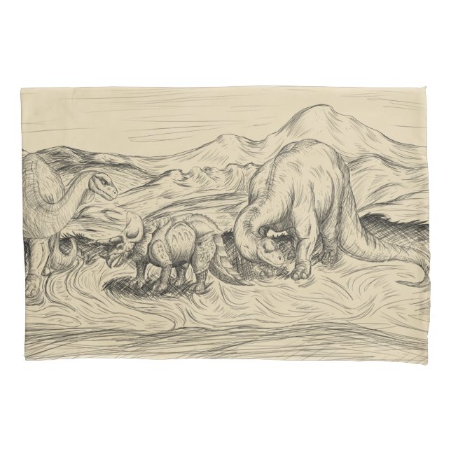 Klassische Dinosaurier Kissenbezug (Vorderseite-Links)