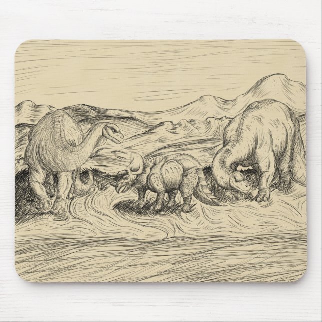 Klassische Dinosaurier Mousepad (Vorne)