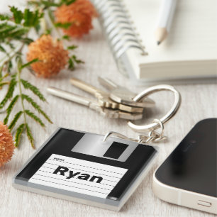 Klassische Diskette Personalisierter Computer     Schlüsselanhänger