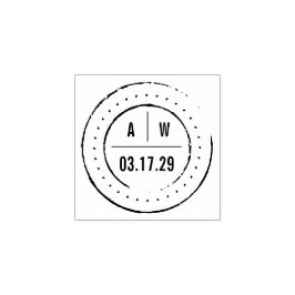 Klassische Doppelmonogramm-Runden Hochzeit Gummistempel