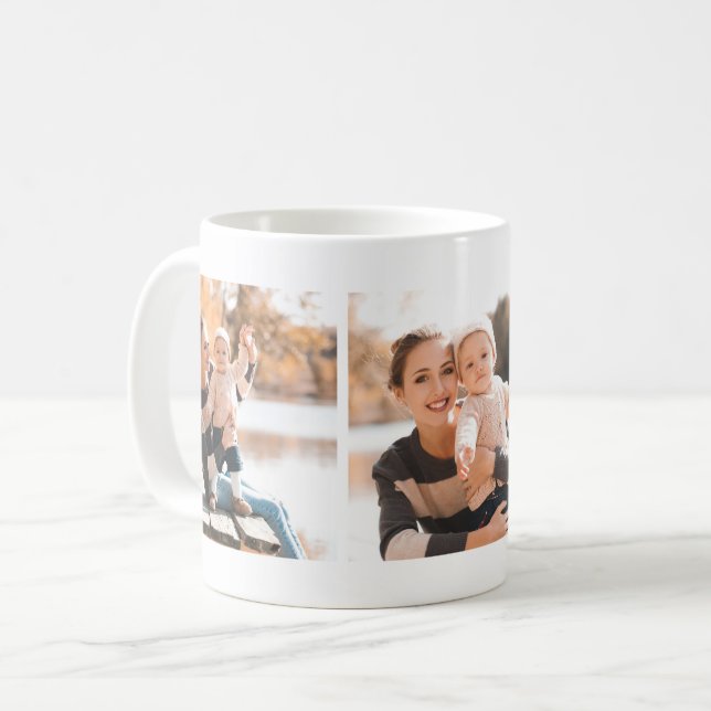 Klassische Drei-Foto Collage-Tasse Tasse (Vorderseite Links)