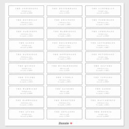 Klassische Dunkelgraue individuelle Hochzeitsadres Aufkleber