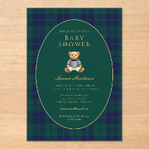 Klassische dunkle karierte Baby Shower Acryl-Einla